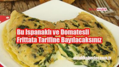 Ispanaklı ve domatesli frittata, kahvaltı, öğle yemeği veya akşam yemeği